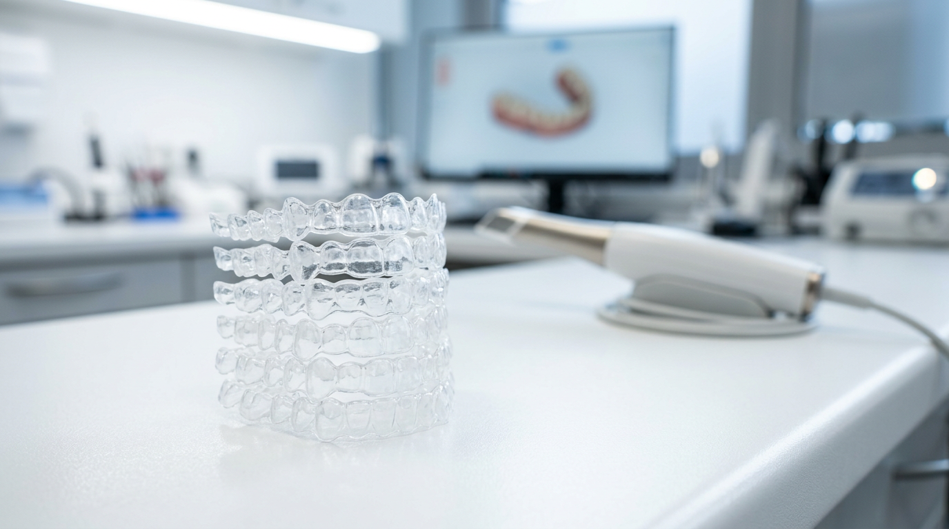 Alineadores transparentes apilados con escáner intraoral